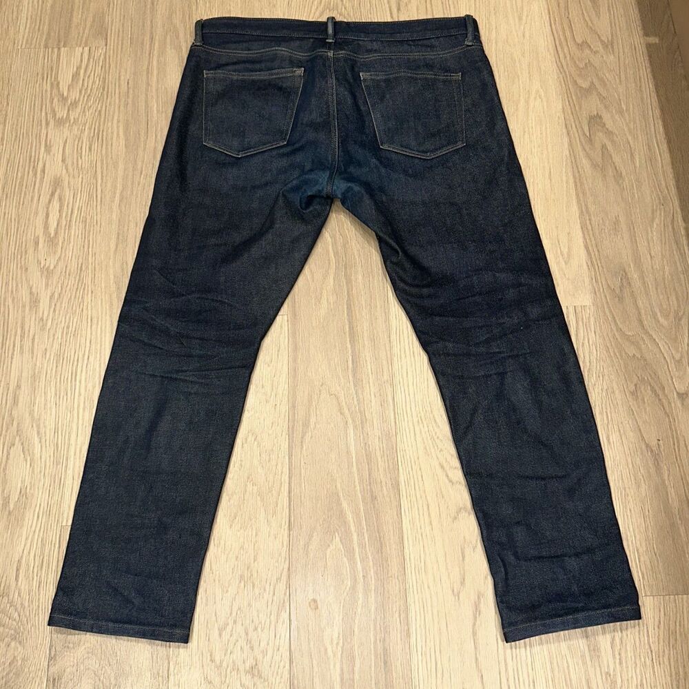 Uniqlo Slim Straight Stretch Selvedge Jeans Dark Wash 436848 36x27 - Picture 3 of 10